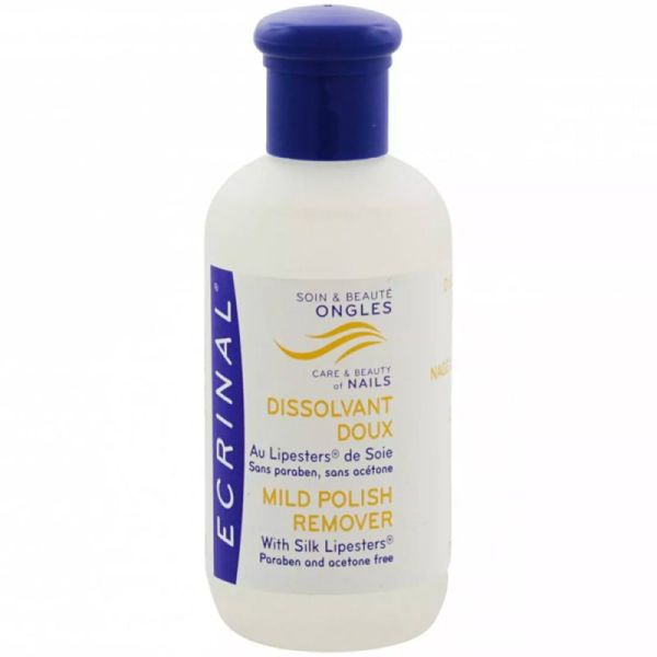 Ecrinal Dissolvant Doux au Lipesters de Soie - 125 ml - Élimine le vernis tout en nourrissant et protégeant l’ongle