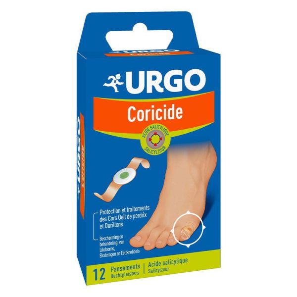 Urgo Coricide - 12 Pansements - Traitement des Cors, Œils de Perdrix et Durillons