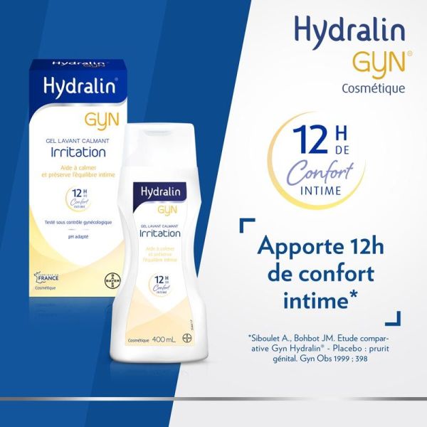 Hydralin Gyn Gel Lavant Calmant Irritation - 400 ml - Hygiène Intime en Cas d'Irritations