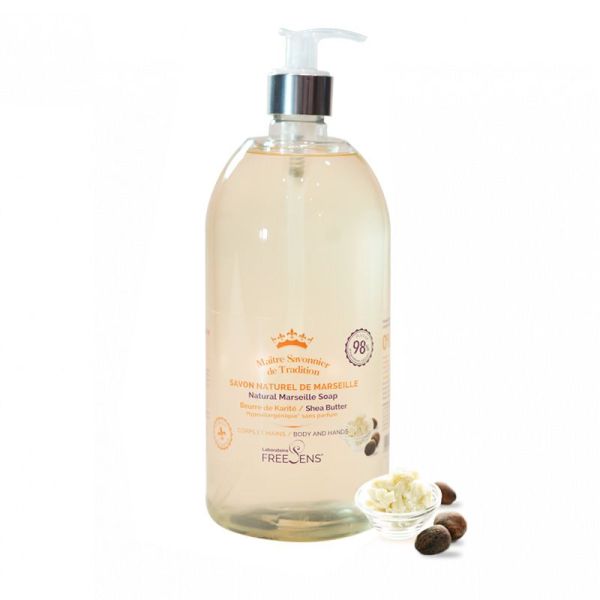 Freesens Savon Liquide de Marseille Naturel Beurre de Karité - 1L