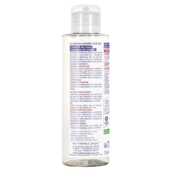 Eau de Jonzac Sublimactive Eau Micellaire Anti-Âge Bio 100 ml - Démaquille, Lisse les Rides et Repulpe la Peau