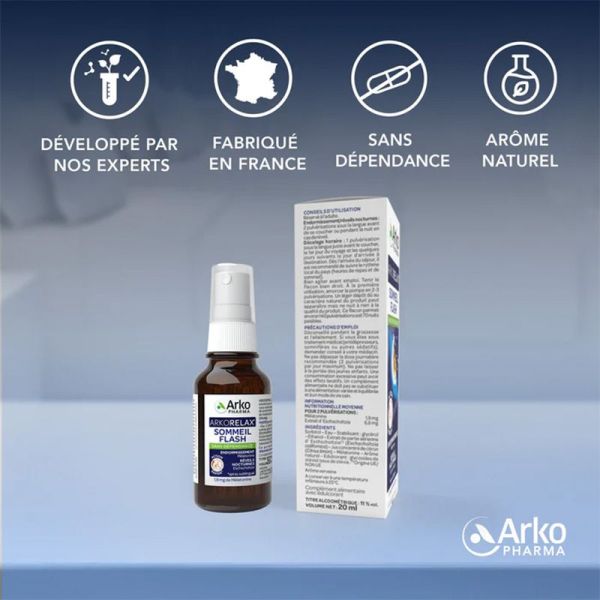 Arkopharma Arkorelax Sommeil Mélatonine Flash Spray 20ml