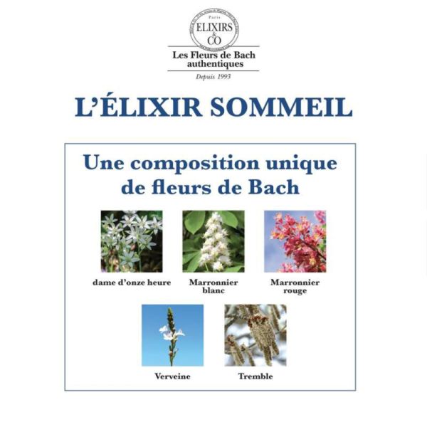 Elixirs & Co Élixir Bio Sommeil Fleurs de Bach 20ml – Calme et nuit sereine