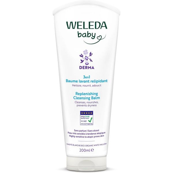 Weleda Baume Lavant Relipidant Derma 3 en 1 - 200ml - Nettoie, nourrit et protège dès la naissance