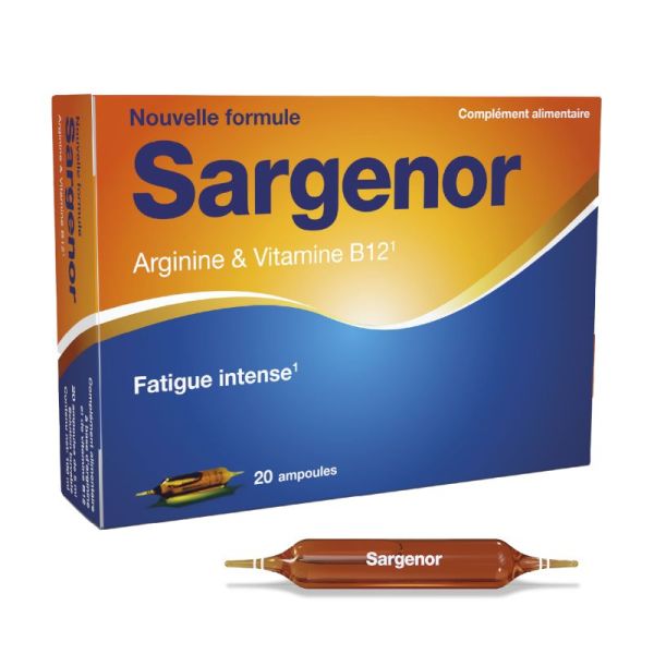 Sargenor 1G/5 Fatigue Passagère - 20 ampoules - Stimulation de l’organisme en cas de fatigue