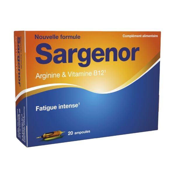 Sargenor 1G/5 Fatigue Passagère - 20 ampoules - Stimulation de l’organisme en cas de fatigue