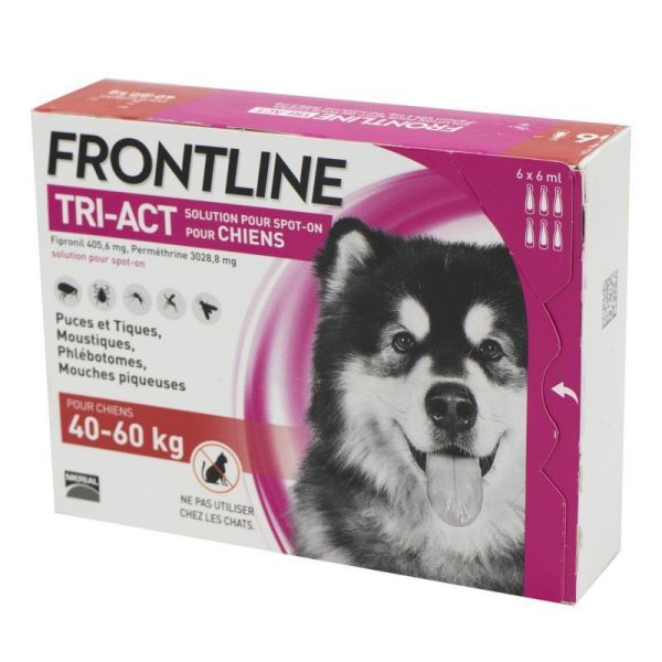 Frontline Tri Act spot on Très Grand Chien 40 - 60 kg 6 pipettes