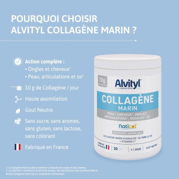 Alvityl Collagène Marin Hydrolisé de Type 1 & 3 - 210g