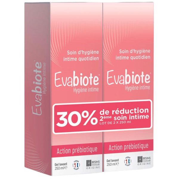 Evabiote Hygiène Intime Gel Lavant 2 x 250ml - Soin Intime Quotidien