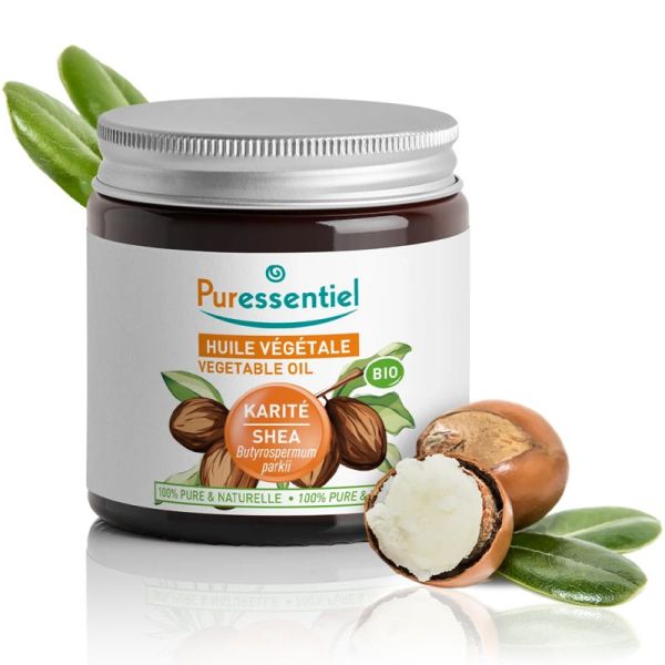 Puressentiel Huile Végétale Karité Bio 100 ml – Beurre nutritif, réparateur intense et apaisant