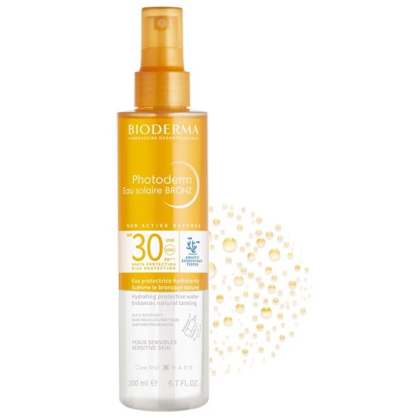 Bioderma Photoderm Eau Solaire BRONZ SPF30 200ml – Hydratation et bronzage stimulé