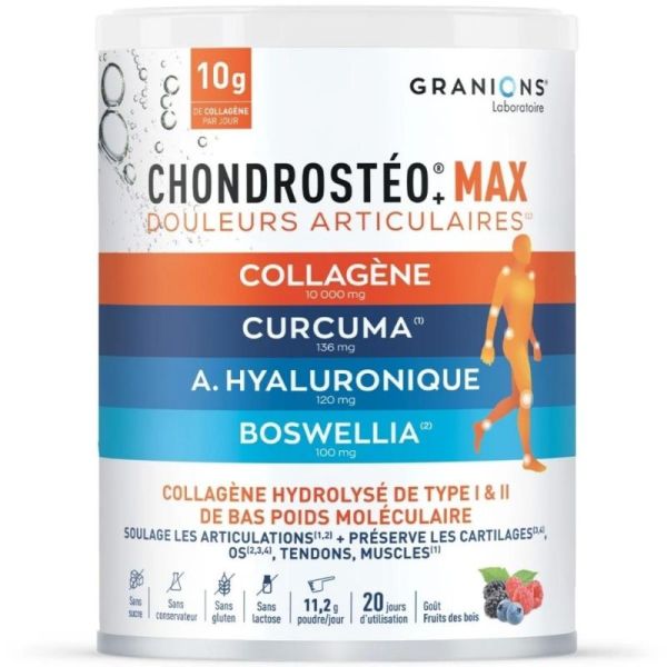 Granions Chondrostéo Max Collagène Poudre 225 g – Confort articulaire au quotidien