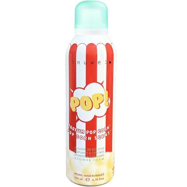 Inuwet Mousse de Douche Pop Corn 200ml – Mousse de douche chantilly hydratante et apaisante