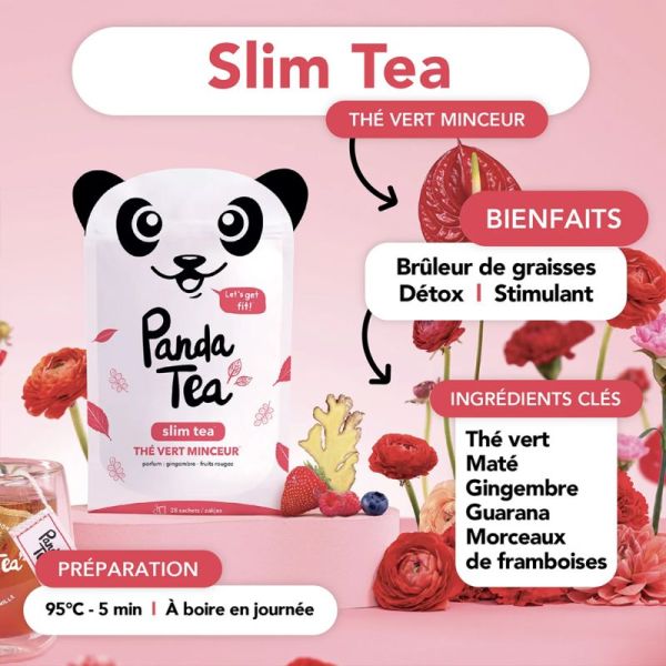 Panda Tea Slim Tea - 28 sachets - Infusion détox, tonifiante et plaisir au quotidien