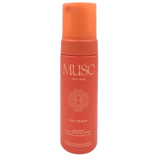 Musc Intime Hot Peach Mousse Nettoyante Intime 150 ml - Fraîcheur et parfum fruité longue tenue pour la toilette intime