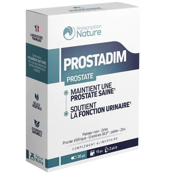 Prescription Nature Prostadim - Favorise une Prostate Saine - 30 gélules