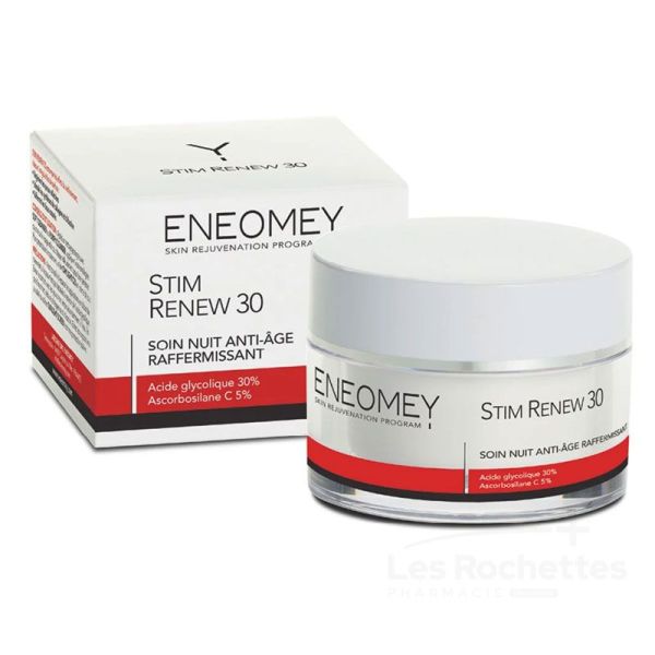 Eneomey Stim Renew 30 - Soin Nuit Anti-Âge raffermissant 50 ml - 30% Acide Glycolique et Ascorbosilane C