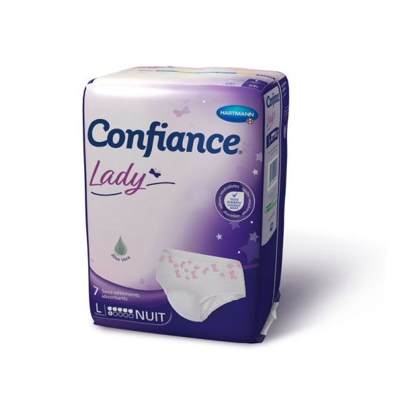 Confiance Lady Sous Vêtements absorbants Taille L 6 Gouttes Nuit - 7 unités