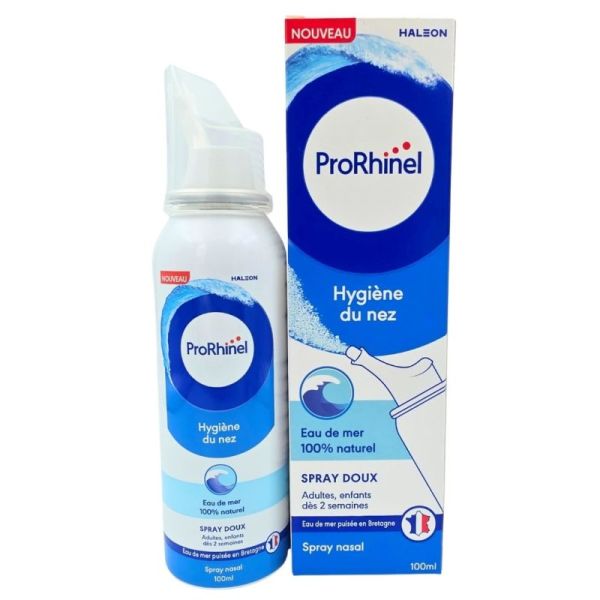 Prorhinel Spray Doux 100% Eau de Mer 100 ml - Lavage nasal quotidien dès 2 semaines