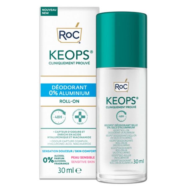 Keops ROC Déodorant Bille - Sans Sels d'Aluminium - Sans Alccol - Anti odeurs - 30ml