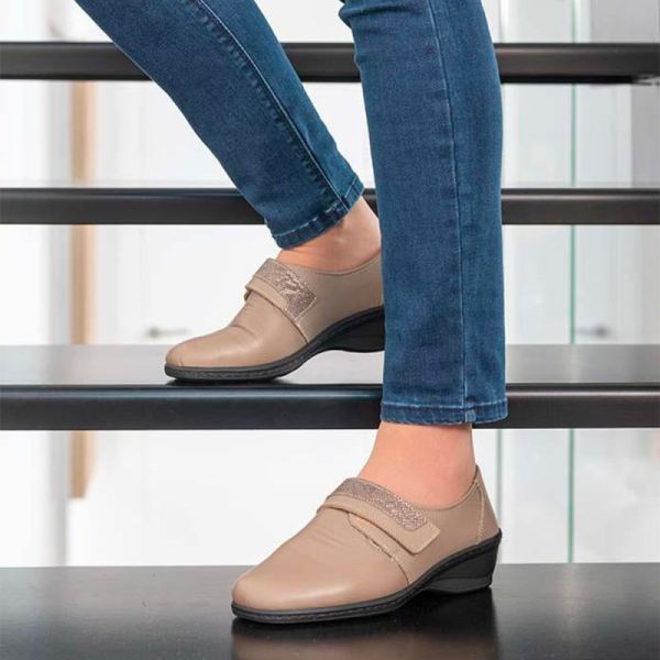 Gibaud CHUT Olbia Taupe - Chaussures Confort Mixte Pieds Déformés