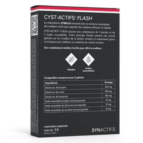 Aragan Cyst•Actifs Flash - 10 gélules - Confort urinaire et élimination rapide