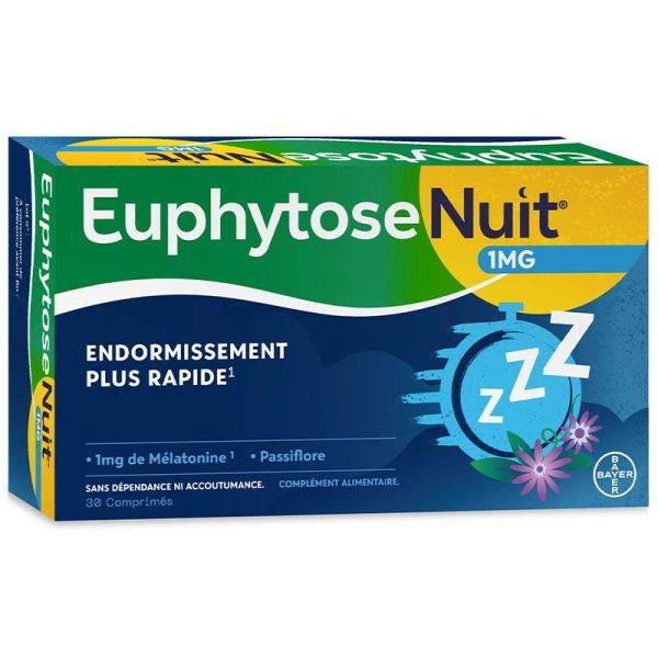 EuphytoseNuit 30 comprimés - Endormissement plus rapide