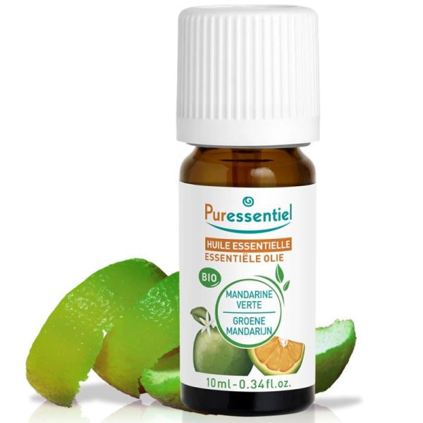 Puressentiel Huile Essentielle Mandarine Verte Bio 10 ml – Calme le stress, favorise le sommeil et régule la digestion