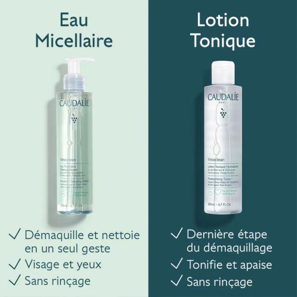 Caudalie Vinoclean Eau Micellaire Démaquillante Organique 400ml – Hydratation et netteté