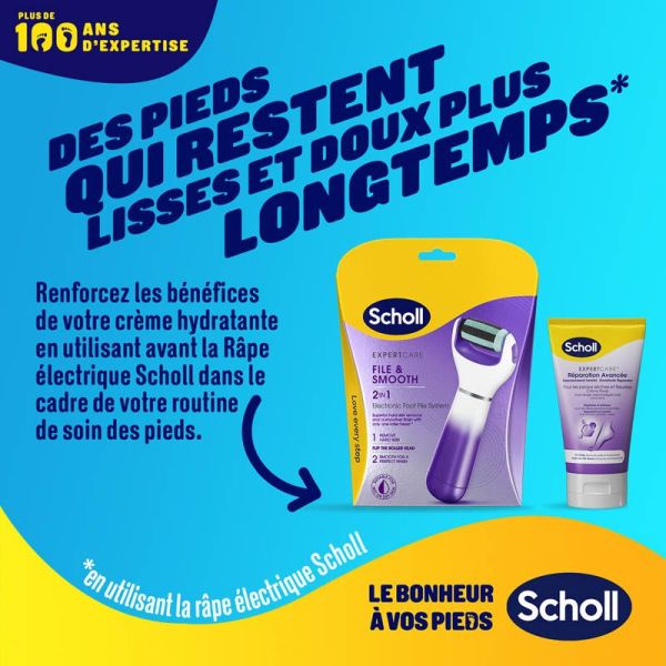 Scholl Crème Réparatrice Intense - 150 ml - Réparation des pieds très secs et abîmés