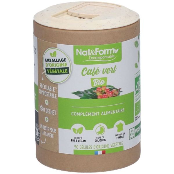 Nat&Form Café Vert Bio - 90 gélules - Stimulant naturel et allié minceur