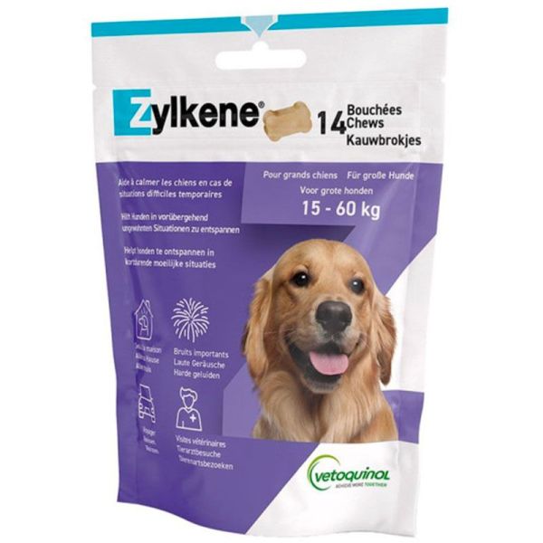 Vetoquinol Zylkene 450mg Grands Chiens (15-60 kg) - Aide à Calmer le Stress - 14 Bouchées