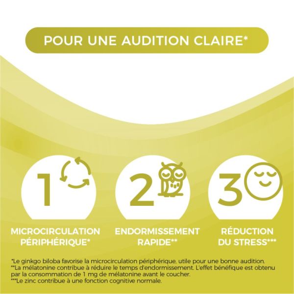 Audispray AudisprayZen Complément Alimentaire - 60 comprimés - Audition claire, réduction du stress nocturne