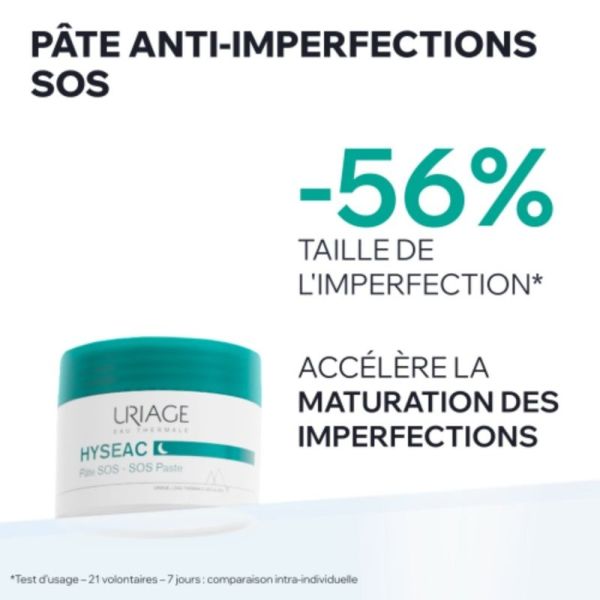 Uriage Hyséac Pâte SOS 15 ml - Accélère la disparition des boutons dès la première nuit