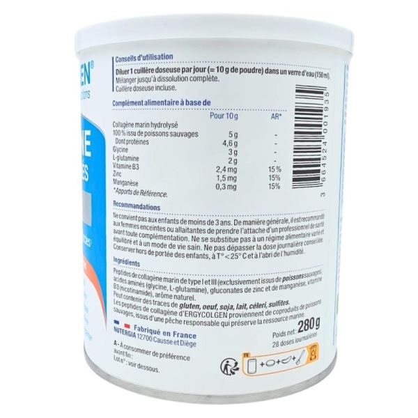 Nutergia Ergycolgen Poudre 280 g - Peau cartilages et muscles