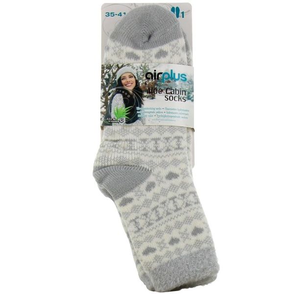 AirPlus Aloe Cabin Socks Chaussettes Hydratantes Femme Coeur Gris - 35-41