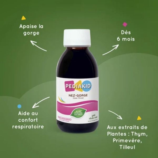 Pédiakid Sirop Nez-Gorge 125 ml – Dégager et apaiser les voies respiratoires