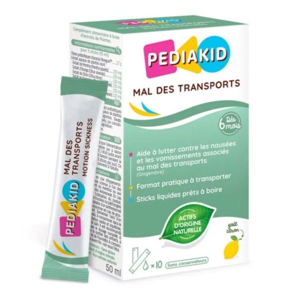 Pédiakid Mal des transports 10 sticks – Prévention des nausées et vomissements