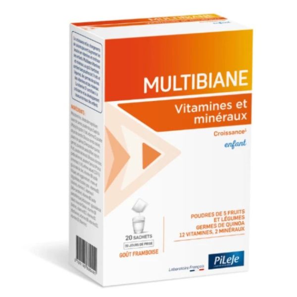 PiLeJe Multibiane Enfant Vitamines et Minéraux - 20 sachets