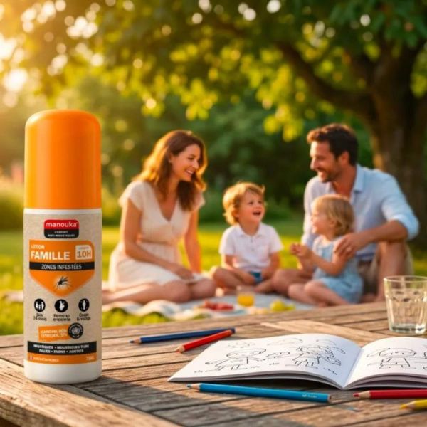 Manouka Lotion Famille 2 x 75 ml - Répulsif haute efficacité corps et visage