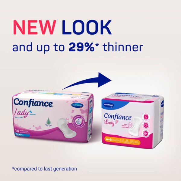 Confiance Lady Pads 4 Gouttes - 12 protections - Protège-slips féminins ultra-discrets