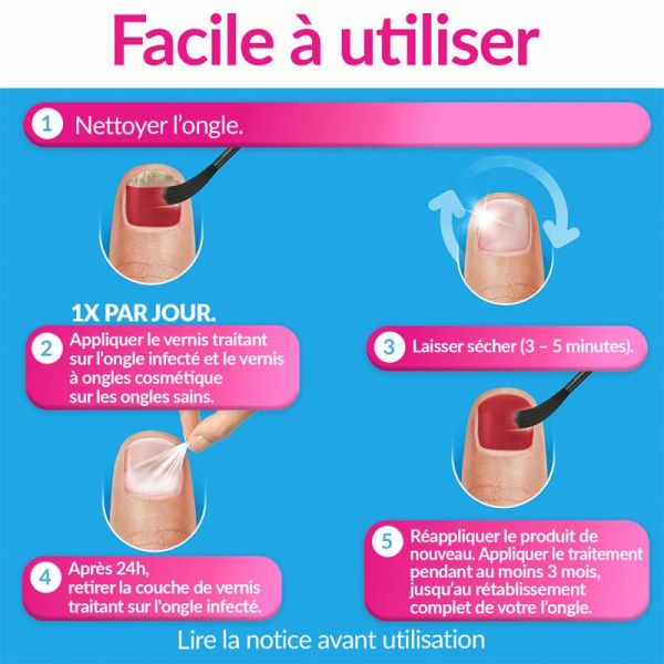 Excilor Forte Color Vernis Traitement - 30ml - Couleur : Rouge Corail - Soin traitant & esthétique 2 en 1