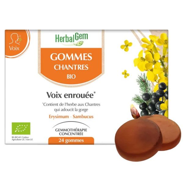 Herbalgem Gommes Chantres Bio Cordes Vocales - 24 Gommes