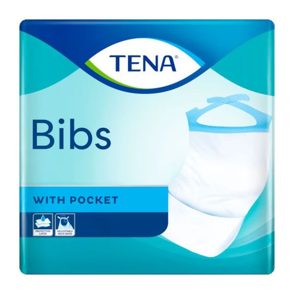 Tena Bibs - Bavoir Pour Adultes Jetable - Taille L - 66x37cm - 150 pièces