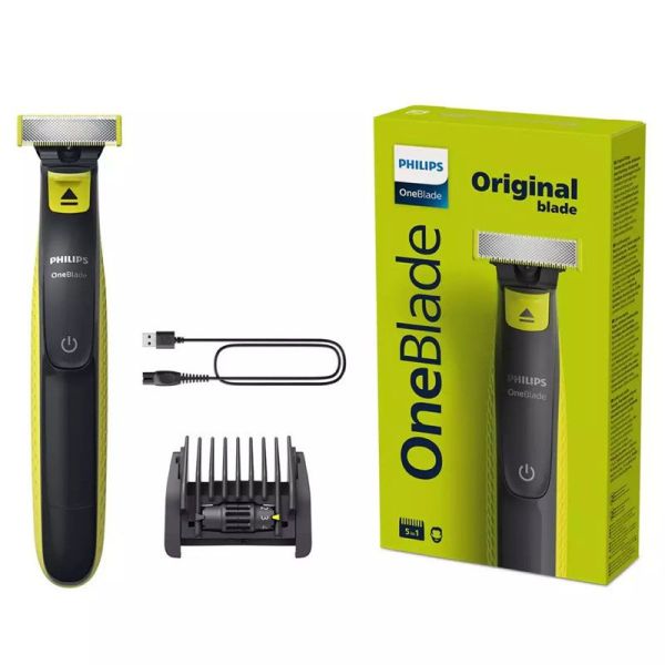 Philips Original OneBlade QP2724/20 - Rasoir Electrique étanche avec Sabot réglable 5 en 1