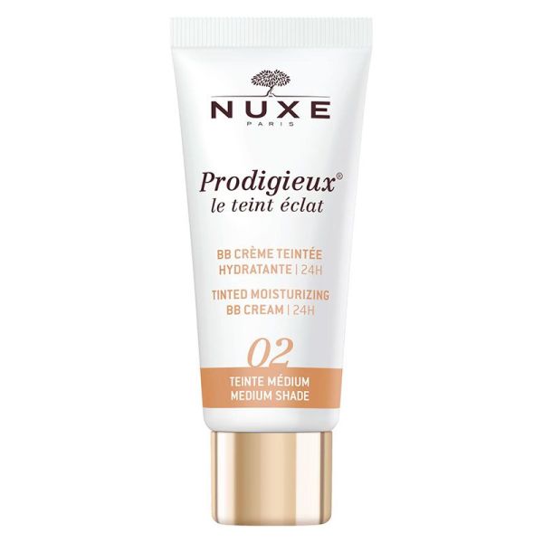 Nuxe Prodigieux BB Crème Teintée Hydratante - Unifie et Hydrate la Peau - Teinte Médium - N°2 - 30 ml