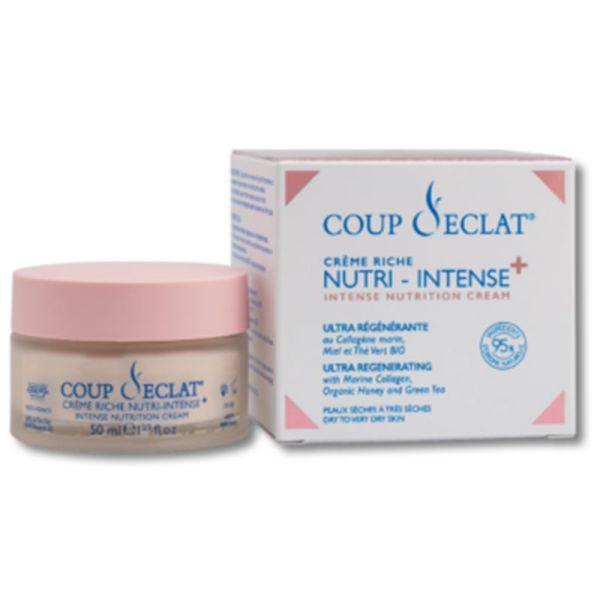 Coup d'Éclat Crème Riche Nutri-Intense+ 50 ml – Soin nourrissant et hydratant peaux sèches
