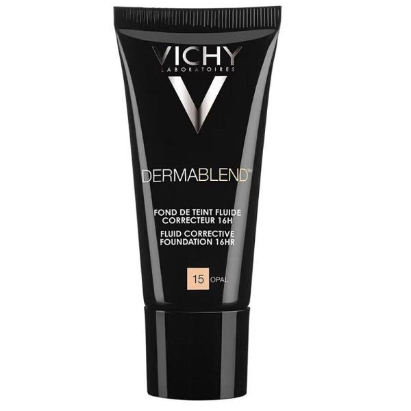 Vichy Dermablend Fond de Teint Fluide Correcteur 16H Teinte 15 Opal  - 30 ml - Peaux Normales à Sèches