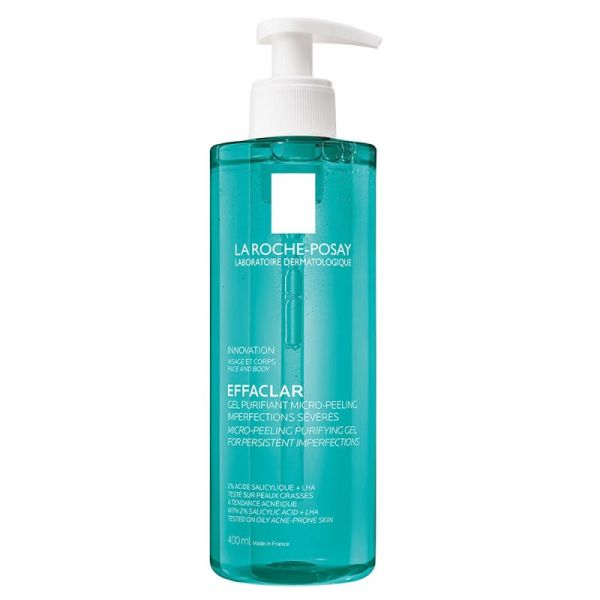 La Roche-Posay Effaclar Gel Purifiant Micro-Peeling - 400 ml - Anti-Imperfections et Désincrustant