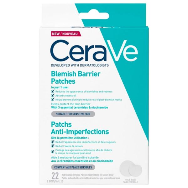 CeraVe Patchs Anti-Imperfections - 22 Patchs - Soin ciblé et discret pour peaux à tendance acnéique